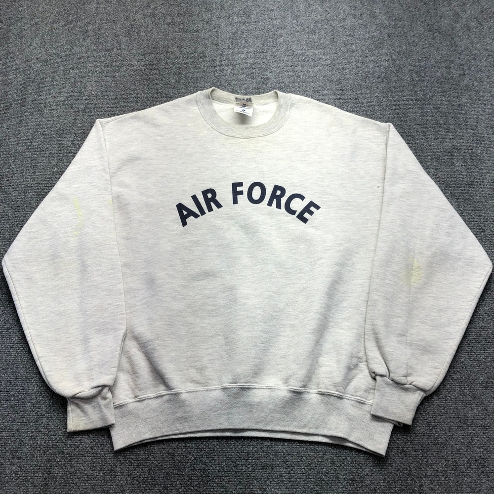 Vintage Jerzees Super Sweats Air Force Sweatshirt Grey Large Made in USA
